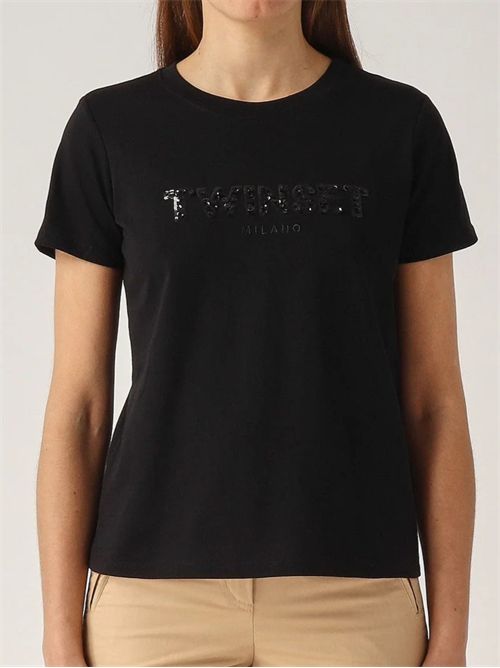 T-shirt con logo lettering ricamato TWINSET | TP2070/00006